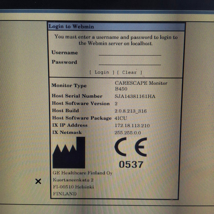 GE Healthcare Carescape B450 Critical Care Patient Monitor