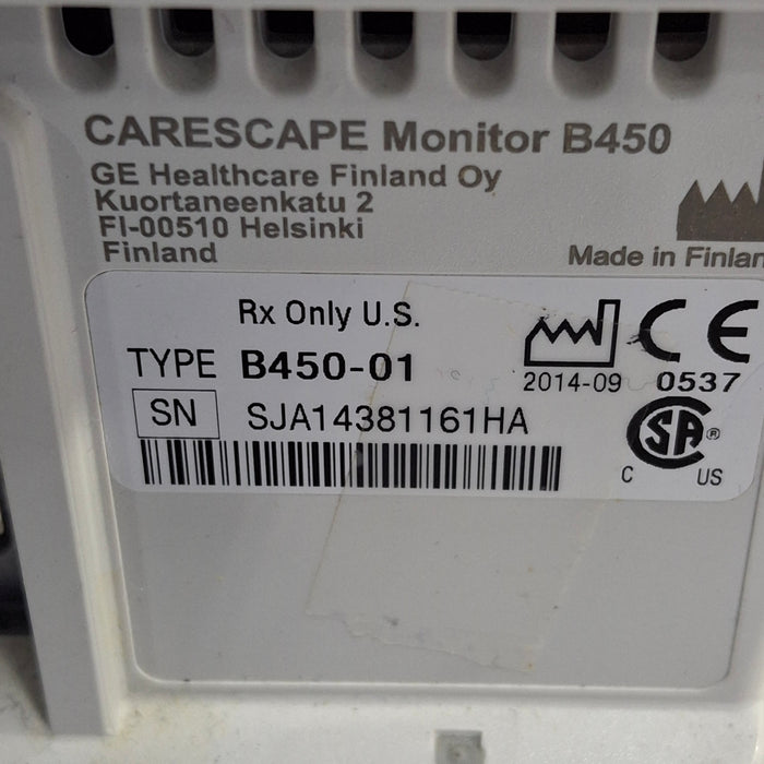 GE Healthcare Carescape B450 Critical Care Patient Monitor