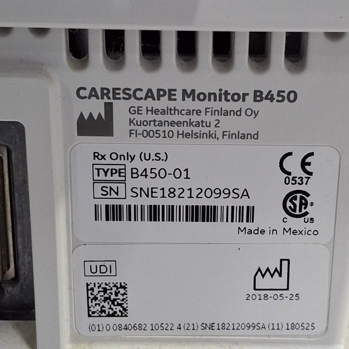 GE Healthcare Carescape B450 Critical Care Patient Monitor