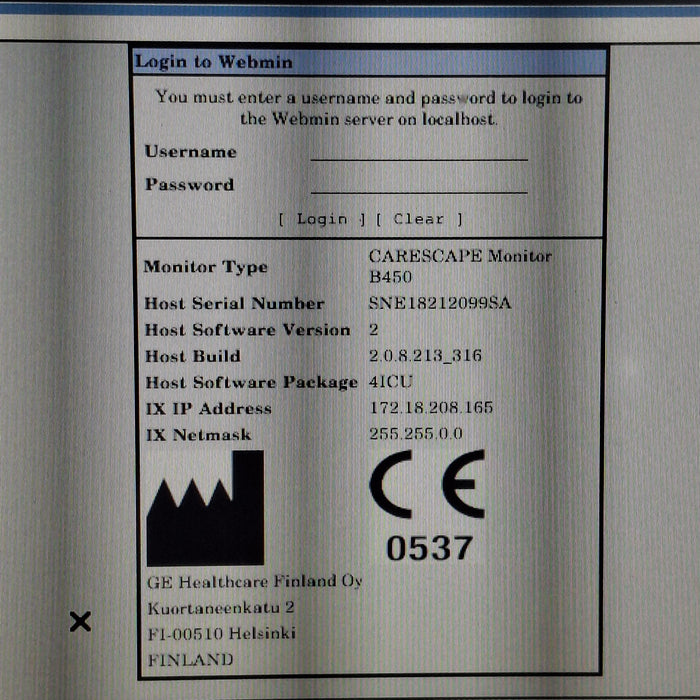 GE Healthcare Carescape B450 Critical Care Patient Monitor