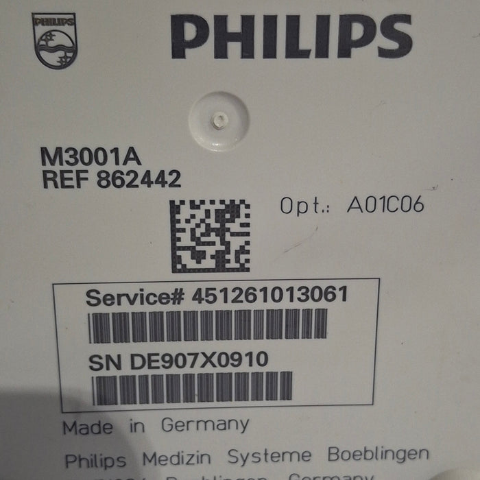 Philips M3001A-A01C06 Fast SpO2, NIBP, ECG, Temp, IBP MMS Module