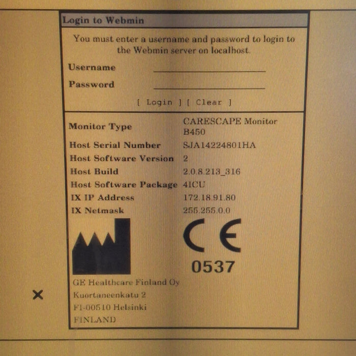 GE Healthcare Carescape B450 Critical Care Patient Monitor