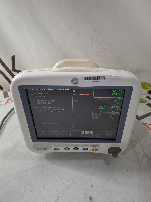 GE Healthcare Dash 4000 - Masimo SpO2 Patient Monitor