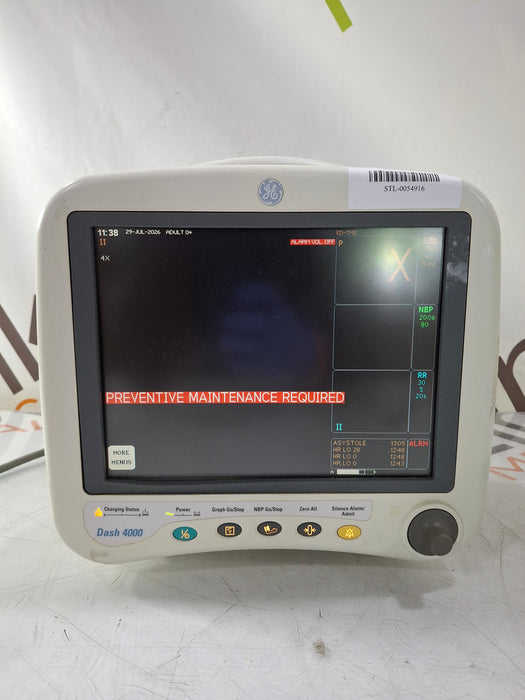 GE Healthcare Dash 4000 - Masimo SpO2 Patient Monitor