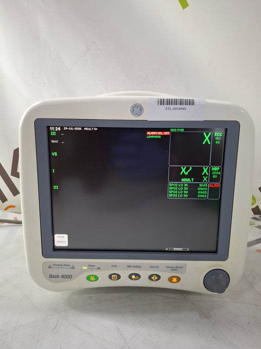 GE Healthcare Dash 4000 - Masimo SpO2 Patient Monitor
