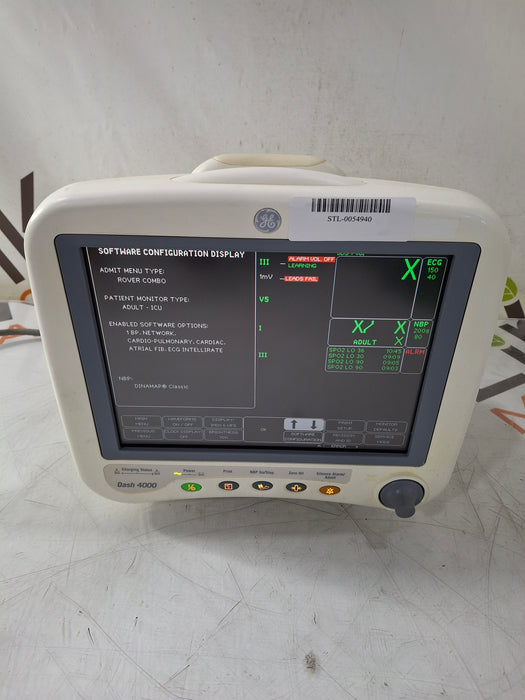 GE Healthcare Dash 4000 - Masimo SpO2 Patient Monitor