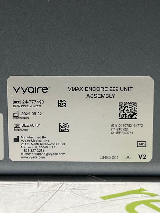 Viasys Healthcare Vmax Encore 229 Pumonary Analyzer