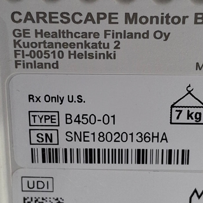 GE Healthcare Carescape B450 Critical Care Patient Monitor