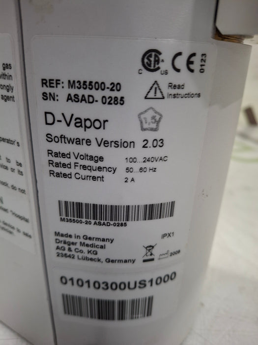 Draeger Medical D-Vapor Desflurane Vaporizer