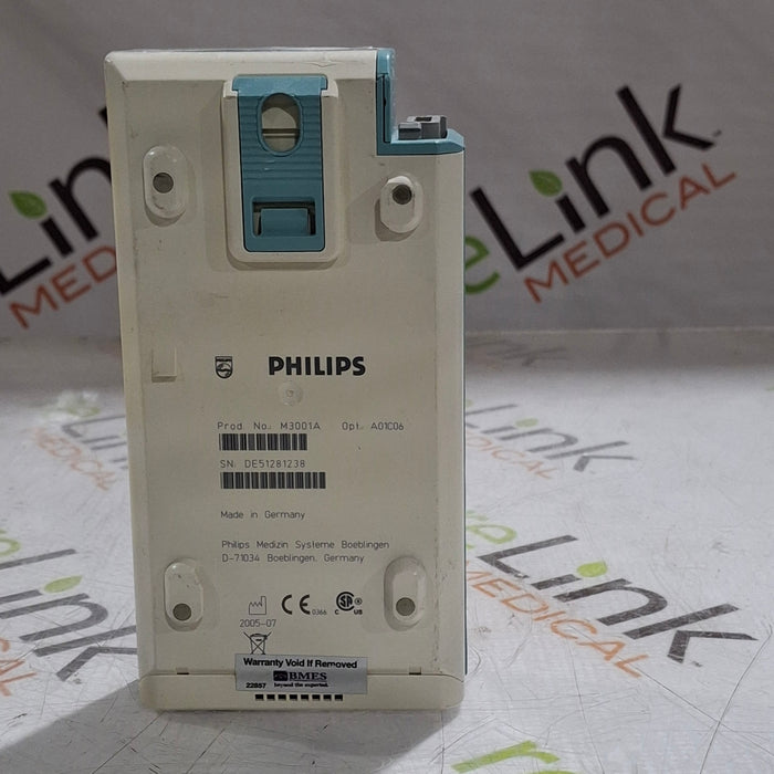 Philips M3001A-A01C06 Fast SpO2, NIBP, ECG, Temp, IBP MMS Module