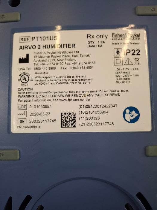 Fisher & Paykel Airvo 2 Humidified High Flow Therapy Unit