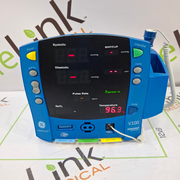 GE Healthcare Dinamap V100 - NIBP, SpO2, Temp Vital Signs Monitor