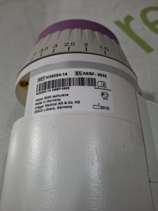 Draeger Medical Vapor 2000 Isoflurane Vaporizer