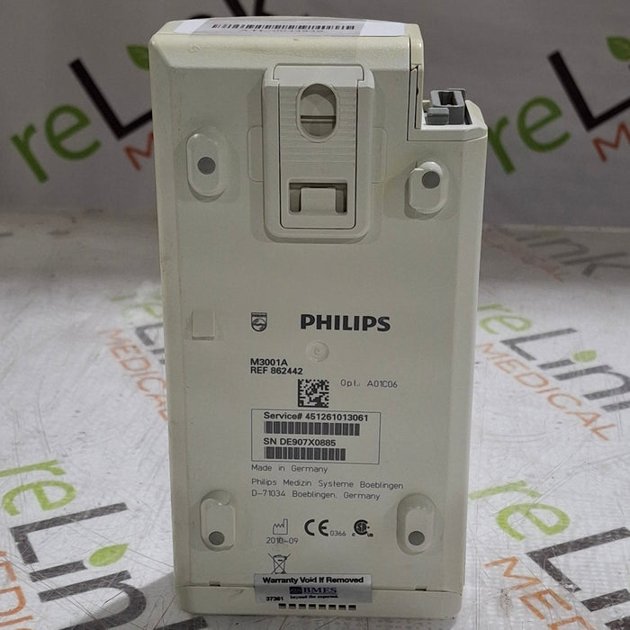 Philips M3001A-A01C06 Fast SpO2, NIBP, ECG, Temp, IBP MMS Module