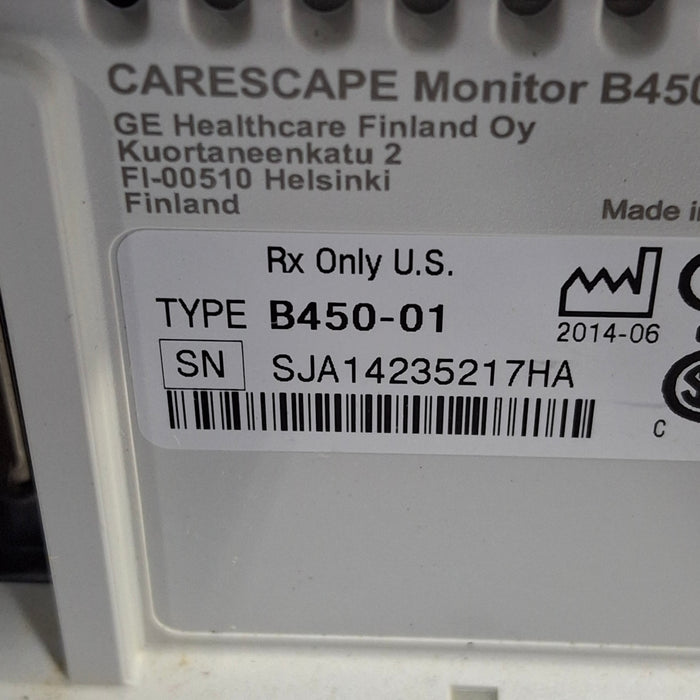 GE Healthcare Carescape B450 Critical Care Patient Monitor