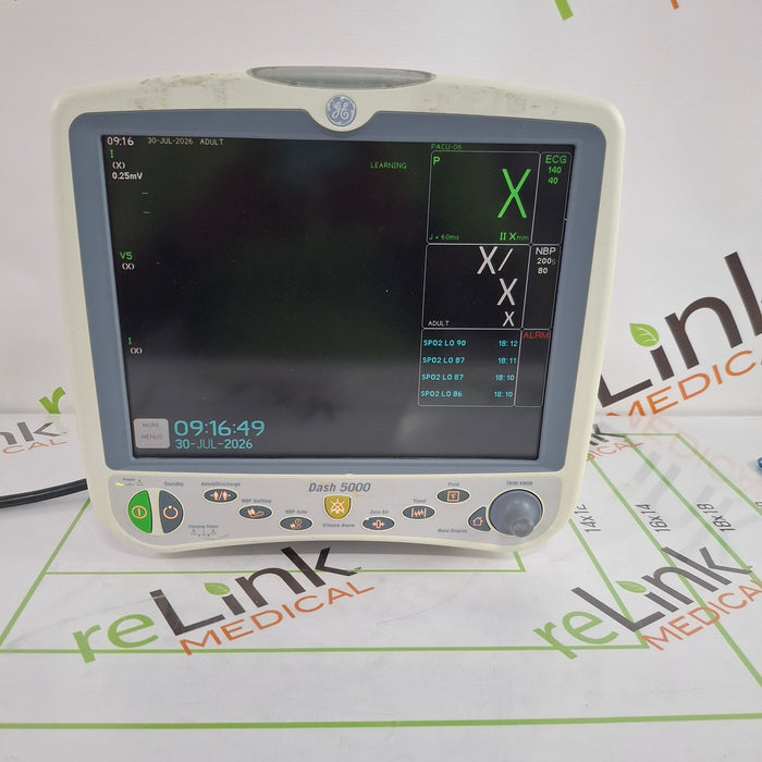 GE Healthcare Dash 5000 - GE/Nellcor SpO2 Patient Monitor