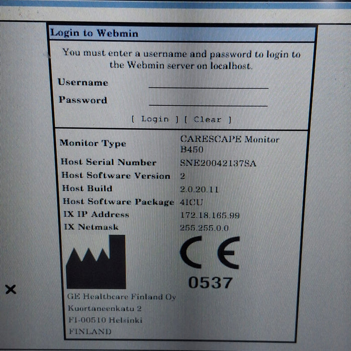 GE Healthcare Carescape B450 Critical Care Patient Monitor