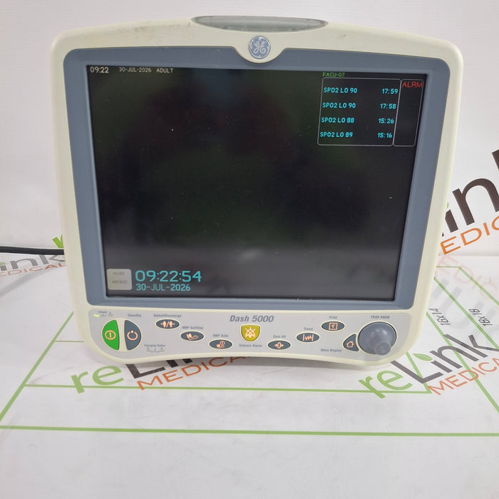 GE Healthcare Dash 5000 - GE/Nellcor SpO2 Patient Monitor
