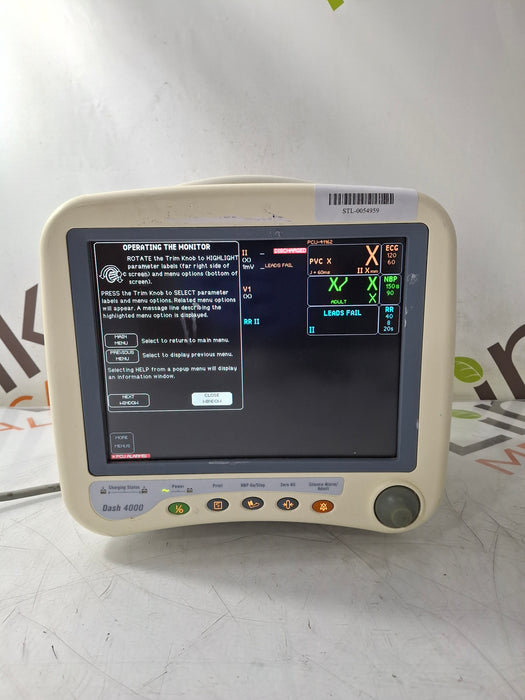 GE Healthcare Dash 4000 - GE/Nellcor SpO2 Patient Monitor