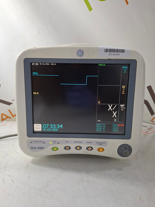 GE Healthcare Dash 4000 - Masimo SpO2 Patient Monitor