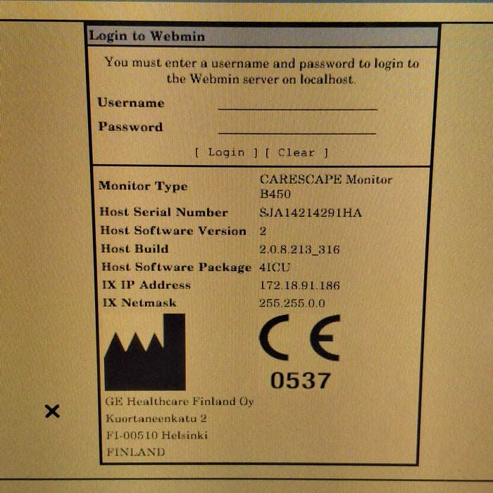 GE Healthcare Carescape B450 Critical Care Patient Monitor