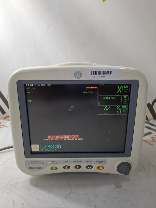 GE Healthcare Dash 4000 - Masimo SpO2 Patient Monitor