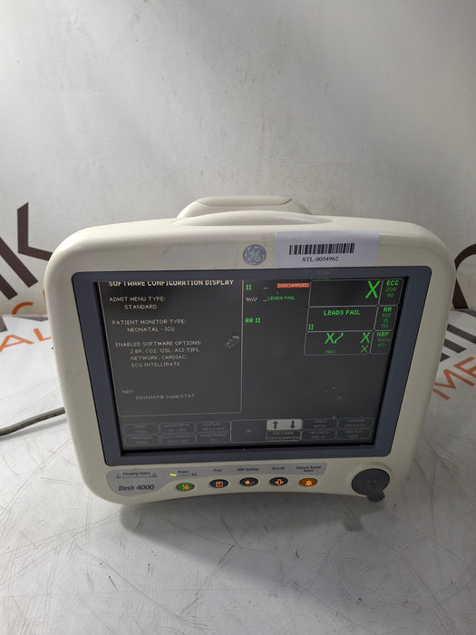GE Healthcare Dash 4000 - Masimo SpO2 Patient Monitor
