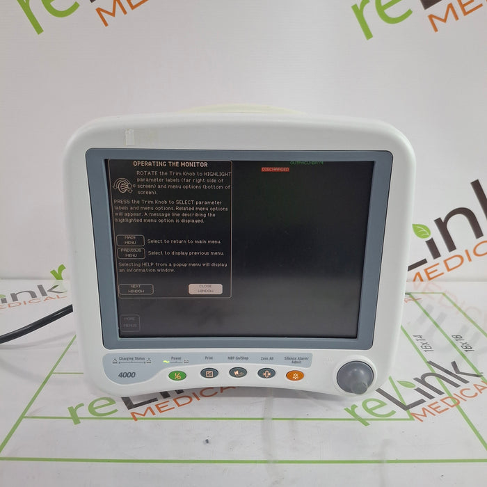 GE Healthcare Dash 4000 - GE/Nellcor SpO2 Patient Monitor