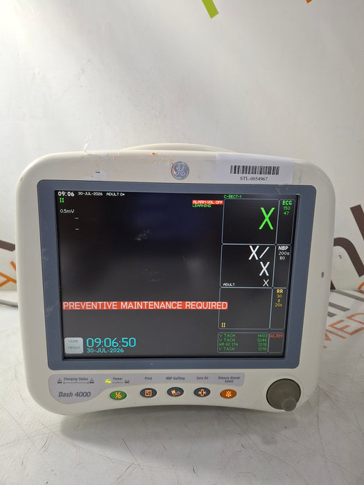 GE Healthcare Dash 4000 - Masimo SpO2 Patient Monitor