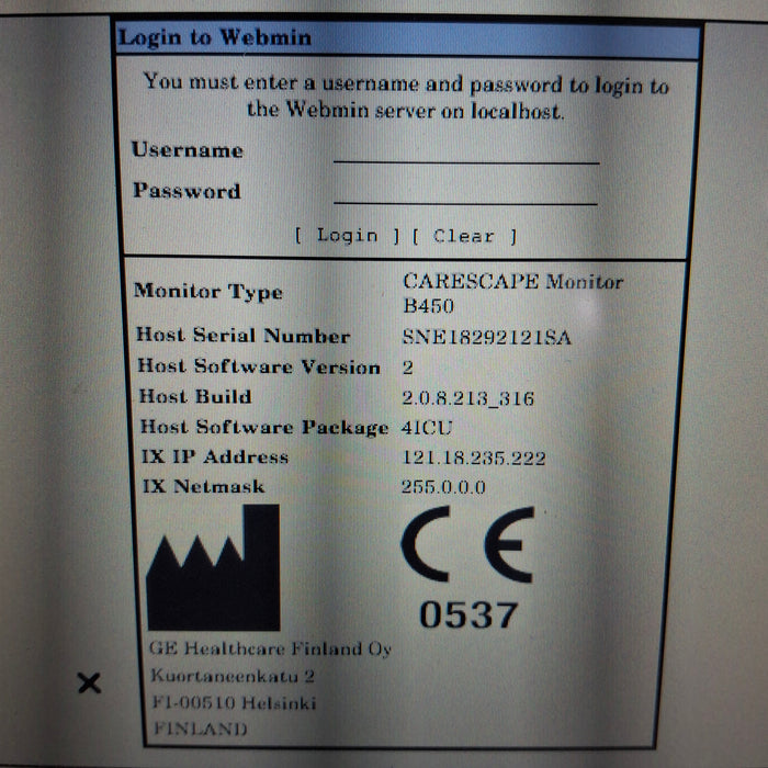 GE Healthcare Carescape B450 Critical Care Patient Monitor