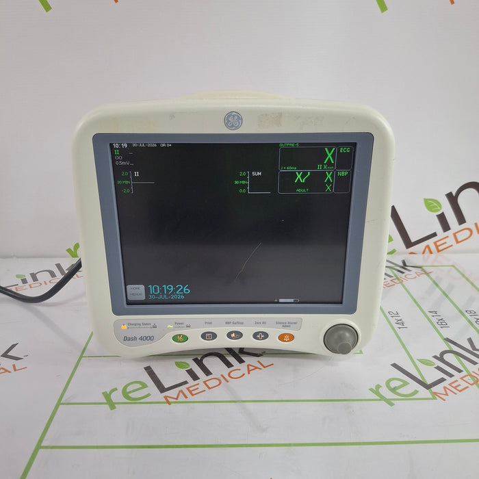 GE Healthcare Dash 4000 - GE/Nellcor SpO2 Patient Monitor