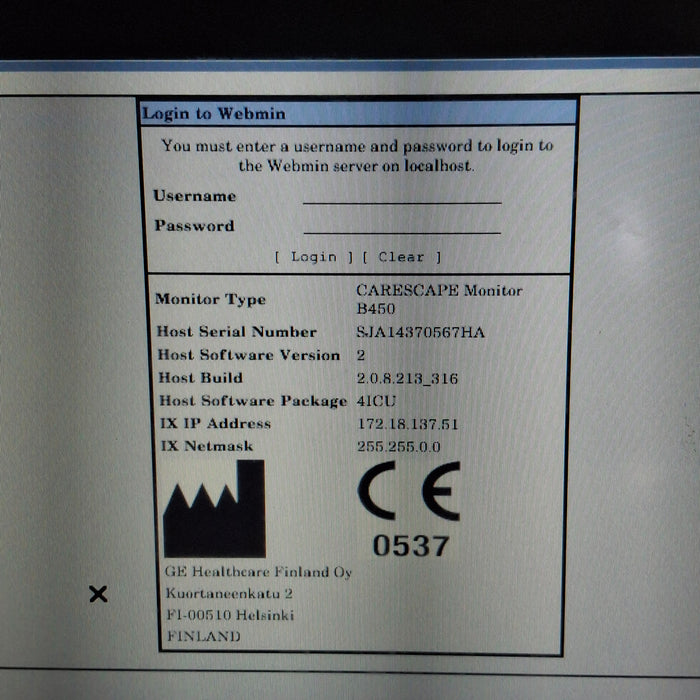 GE Healthcare Carescape B450 Critical Care Patient Monitor
