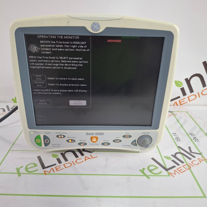 GE Healthcare Dash 5000 - GE/Nellcor SpO2 Patient Monitor