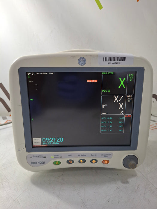 GE Healthcare Dash 4000 - Masimo SpO2 Patient Monitor