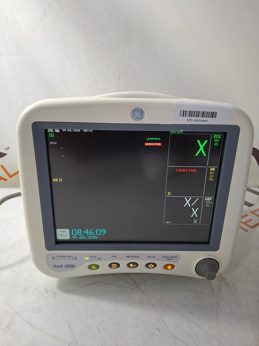 GE Healthcare Dash 4000 - Masimo SpO2 Patient Monitor