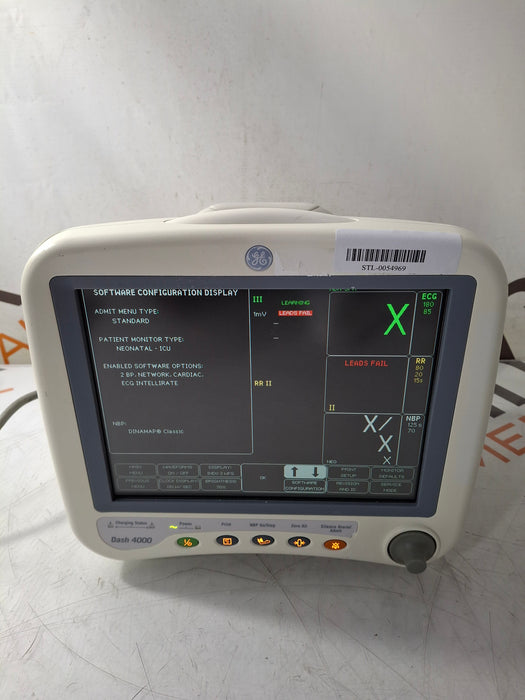 GE Healthcare Dash 4000 - Masimo SpO2 Patient Monitor