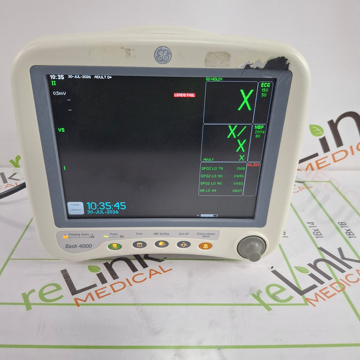 GE Healthcare Dash 4000 - GE/Nellcor SpO2 Patient Monitor