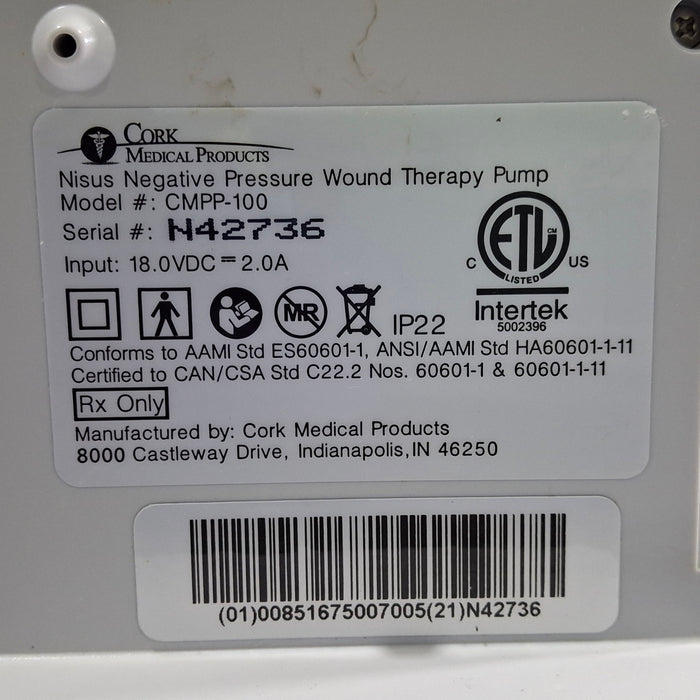 Cork Medical, LLC. NISUS Negative Pressure Wound Therapy Pump