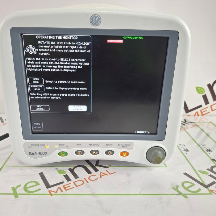 GE Healthcare Dash 4000 - GE/Nellcor SpO2 Patient Monitor