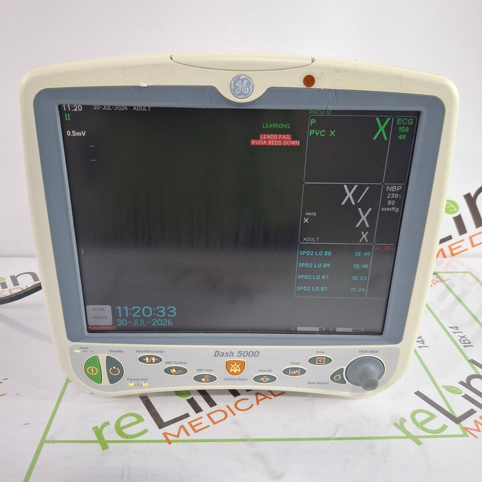 GE Healthcare Dash 5000 - GE/Nellcor SpO2 Patient Monitor