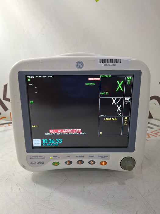 GE Healthcare Dash 4000 - Masimo SpO2 Patient Monitor