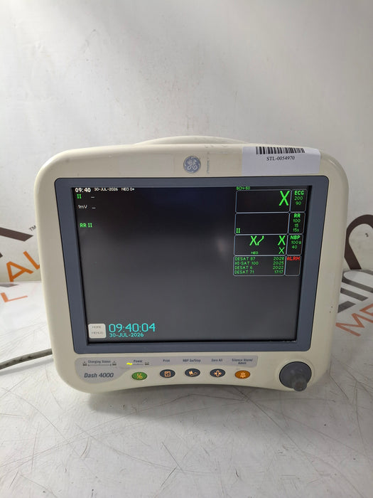 GE Healthcare Dash 4000 - Masimo SpO2 Patient Monitor