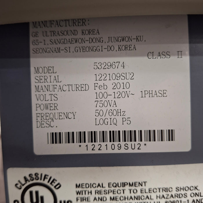 GE Healthcare Logiq P5 Ultrasound