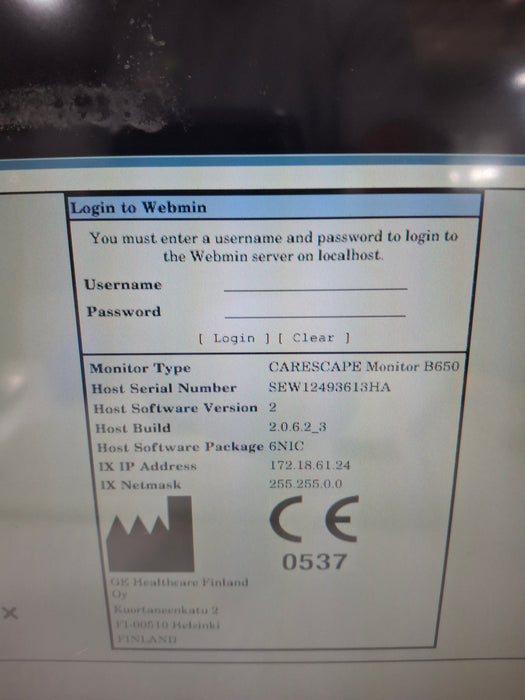GE Healthcare Carescape B650 Neonatal Care Patient Monitor