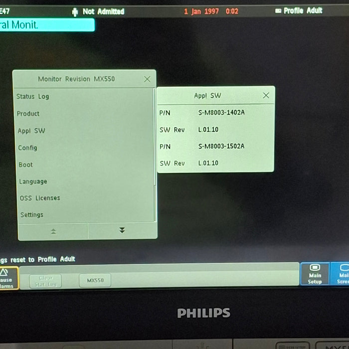 Philips MX550 Portable/Bedside Patient Monitor