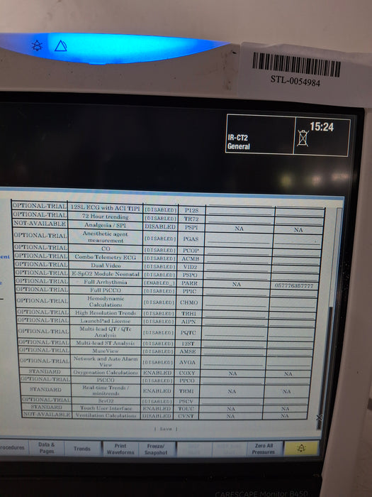 GE Healthcare Carescape B450 Critical Care Patient Monitor