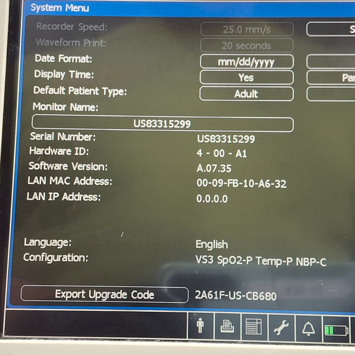 Philips Suresigns VS3 Vital Signs Monitor