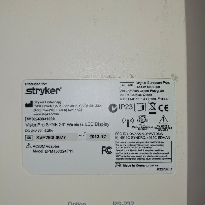 Stryker VisionPro SYNK 26 Wireless LED Display