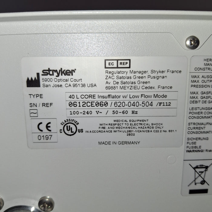 Stryker 40L Highflow Insufflator