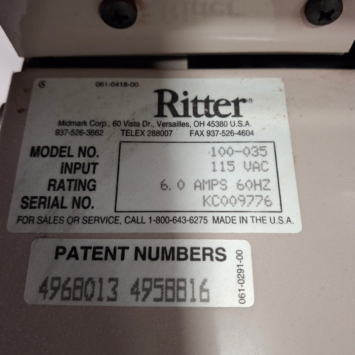 Ritter 104 Exam Table